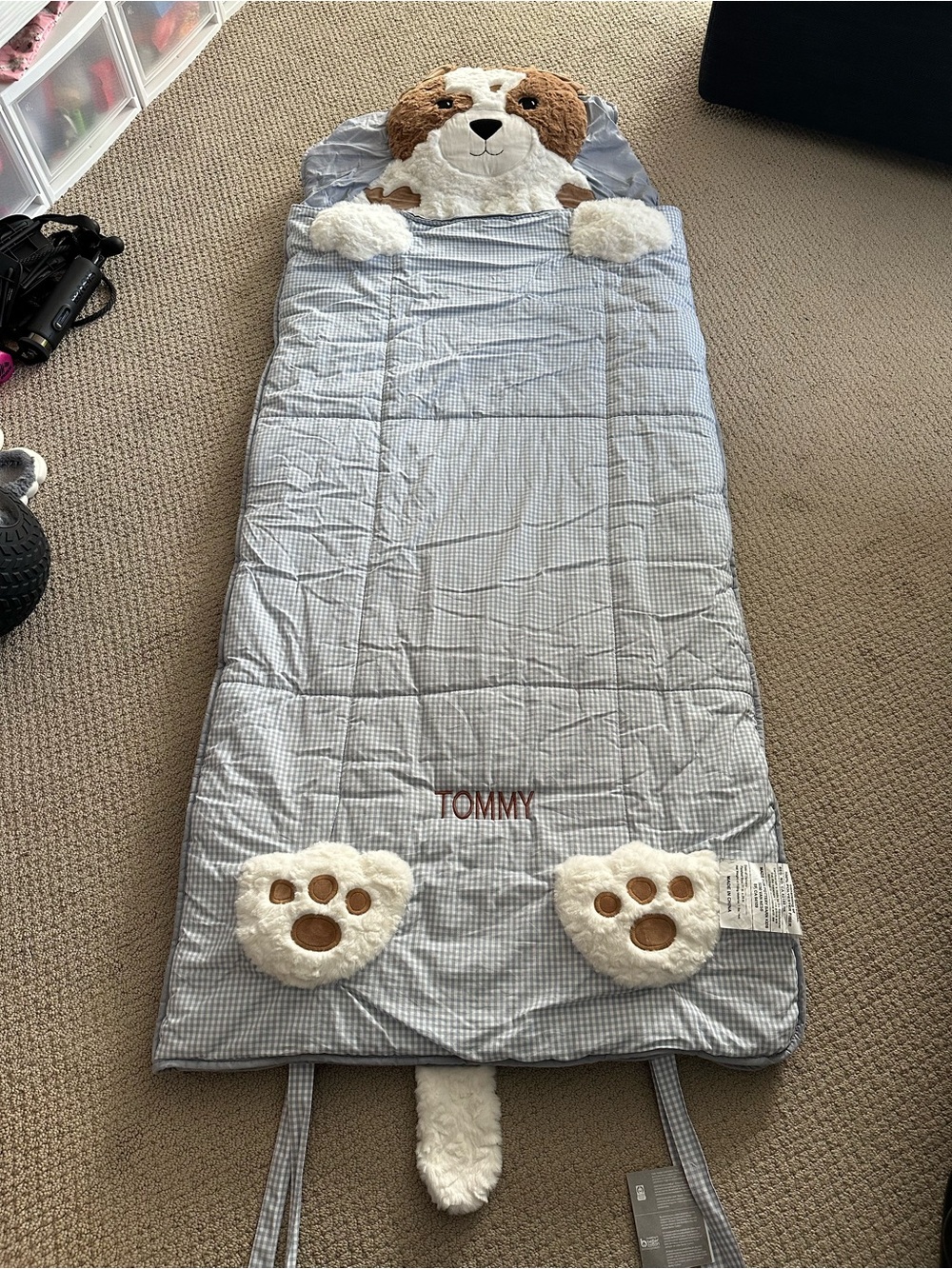 Pottery barn kids Sleeping Bag - puppy - Blue & White